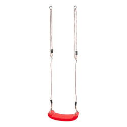 Huśtawka dziecięca, czerwona, plastikowa, do ogrodu, 43x17x8,5 cm, liny 2 m, nośność 70 kg