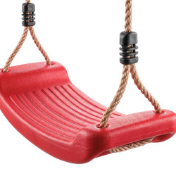 Huśtawka dziecięca, czerwona, plastikowa, do ogrodu, 43x17x8,5 cm, liny 2 m, nośność 70 kg