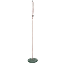 Huśtawka dziecięca okrągła plastikowa na linie, zielona, śr. 28 cm, maks. 90 kg, do ogrodu