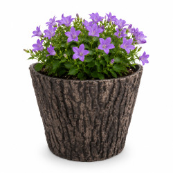 Doniczka orzechowa, efekt drewna, UV stabilna, dekoracyjna, balkonowa, do ogrodu, 37,5x30 cm