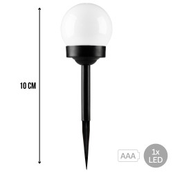 Lampa ogrodowa solarna wbijana, 1x LED, baterie AAA, IP44, wys. 10 cm, zimne światło