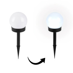 Lampa ogrodowa solarna wbijana, 1x LED, baterie AAA, IP44, wys. 10 cm, zimne światło