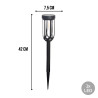 Lampa ogrodowa solarna, czarna LED, zapikowa, IP44, 7,5x42 cm
