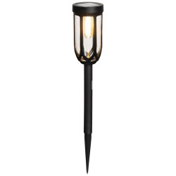 Lampa ogrodowa solarna, czarna LED, zapikowa, IP44, 7,5x42 cm