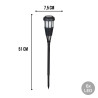 Lampa ogrodowa solarna, czarna, 6x LED, wbijana, ciepła biała, 7,5x51 cm