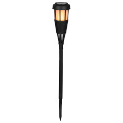 Lampa ogrodowa solarna, czarna, 6x LED, wbijana, ciepła biała, 7,5x51 cm