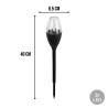 Lampa ogrodowa solarna, efekt płomienia, wbijana, tworzywo sztuczne, 1x LED, Ø 6,5 x 40 cm