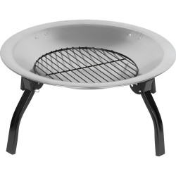 Palenisko ogrodowe okrągłe metalowe czarne z funkcją grillowania, 57x57x40 cm