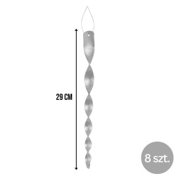 Odstraszacz ptaków, spirala refleksyjna, PS, odbijający światło, zestaw 8 szt., dł. 29 cm