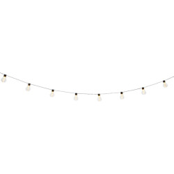 Girlanda ogrodowa solarna LED, 10 żarówek, czujnik zmierzchu, dł. 2,7 m, kabel 3 m, żarówki 6x9 cm