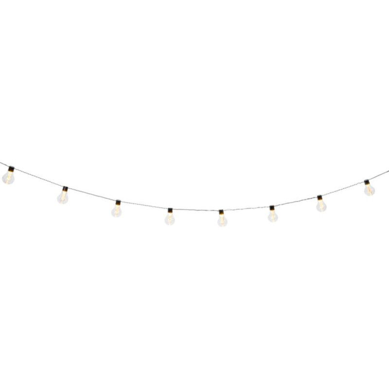 Girlanda ogrodowa solarna LED, 10 żarówek, czujnik zmierzchu, dł. 2,7 m, kabel 3 m, żarówki 6x9 cm