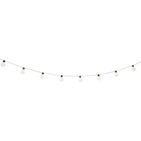 Girlanda ogrodowa solarna LED, 10 żarówek, czujnik zmierzchu, dł. 2,7 m, kabel 3 m, żarówki 6x9 cm